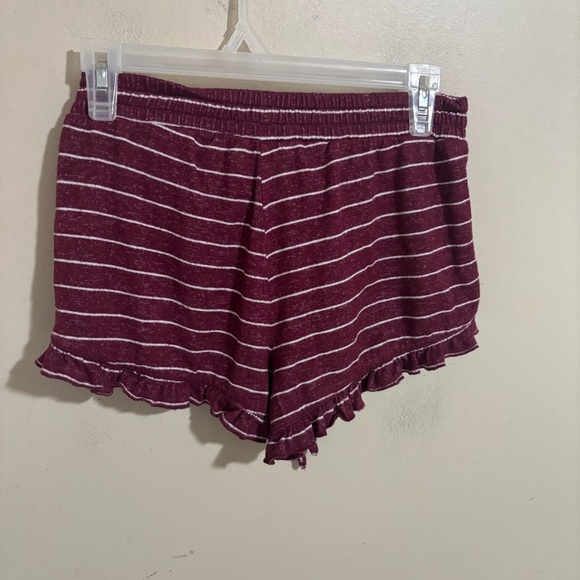 Aero Soft Striped Burgundy Pull On Shorts - Picture 4 of 5